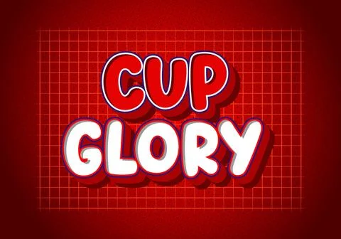 Cup glory text on red background Stock Illustration