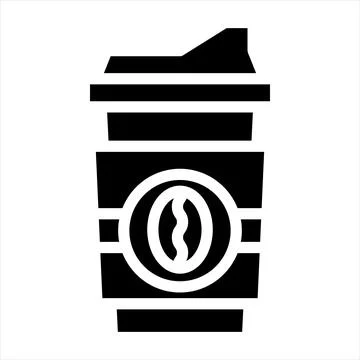 Cup glyph icon vector illustration isolated on white background Stock Illustration