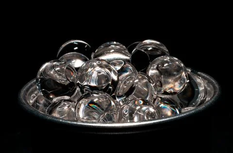 Cup of gray caviar Stock Photos