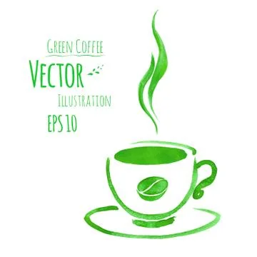 Cup of green coffee Stock Illustration