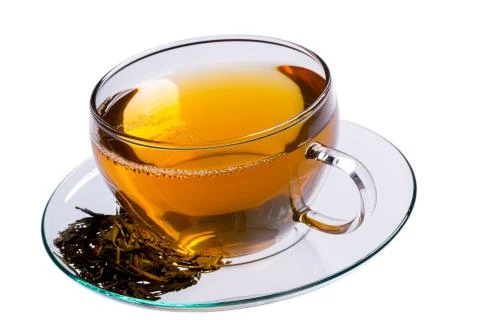 Cup of green tea, clipping-path Stock Photos