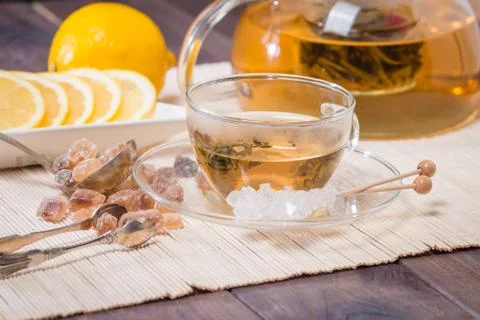 Cup of green tea Stock Photos