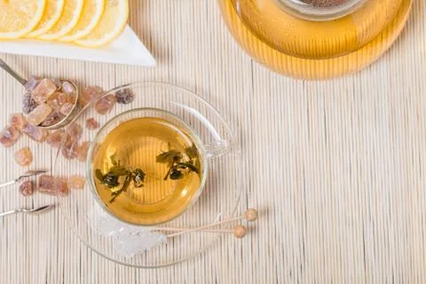 Cup of green tea Stock Photos