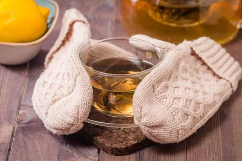Cup of green tea Stock Photos