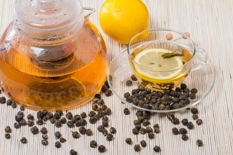 Cup of green tea with Foto stock