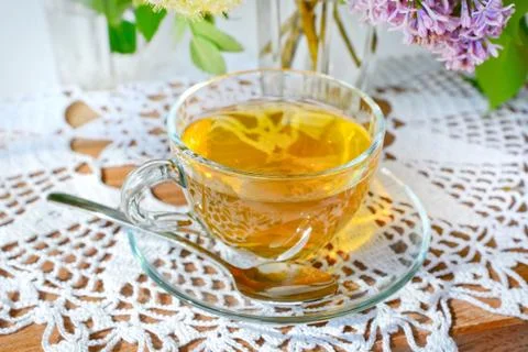Cup of green tea Stock Photos