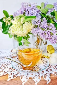 Cup of green tea Stock Photos