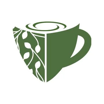 Cup of green tea shape logo Stock Illustration