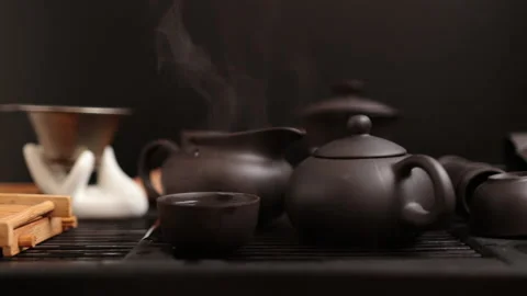 Cup of green tea with steam Stock-Footage 151835083