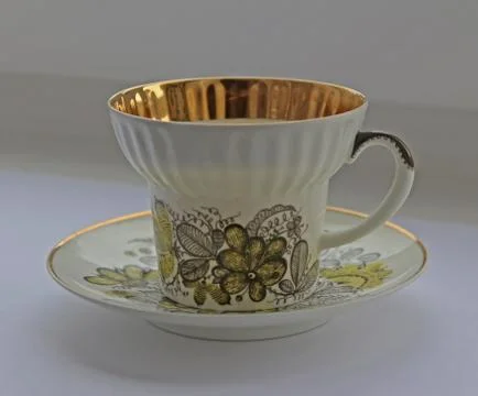 Cup of green tea on white background Stock Photos