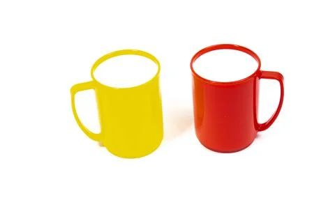 Cup with handle on a white background. Photos