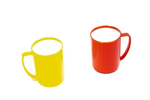 Cup with handle on a white background. Photos