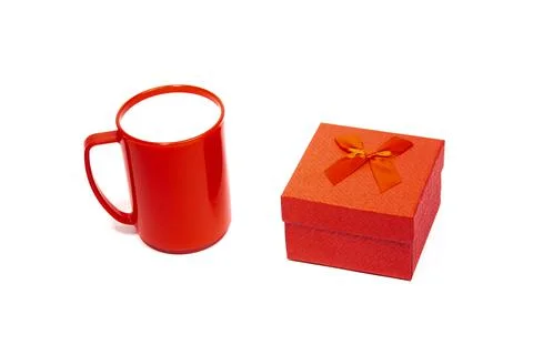 Cup with handle on a white background. Photos