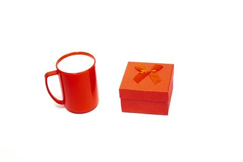 Cup with handle on a white background. 스톡 사진