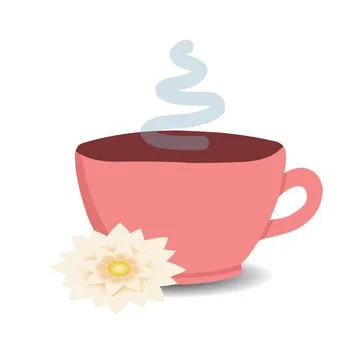 A cup with a healing drink. Vector illustration isolated. Spa procedure. Stock Illustration
