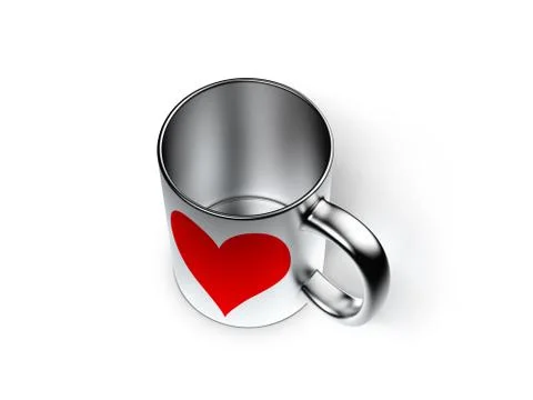 Cup with heart Stock Illustration