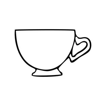 Cup with heart shaped handle Stock Illustration