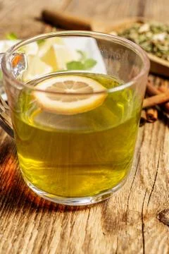 Cup of herbal tea Stock Photos