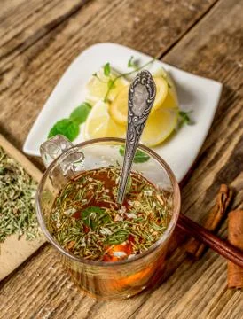 Cup of herbal tea Stock Photos