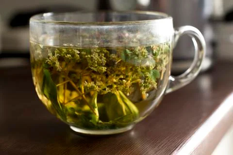Cup of herbal tea Stock Photos