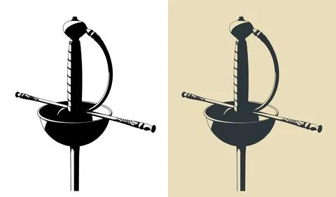 Cup hilt rapier Stock Illustration