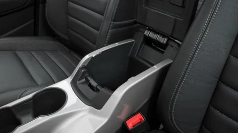 Cup holder close up in car interior  2016 Ford C-Max Energi SEL Video stock 159858056