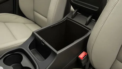 Cup holder close up in car interior  2017 Hyundai Santa Fe Limited Ultimate Stock Footage 159880351