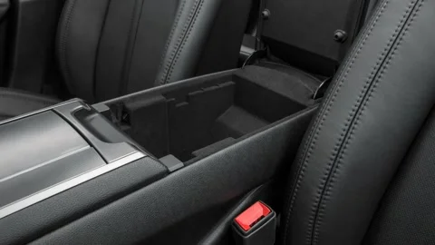 Cup holder close up in car interior  2017 Lincoln MKZ Reserve Stock Footage 159892832