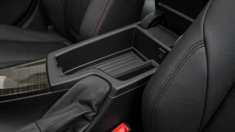 Cup holder close up in car interior  2017 BMW 3-series 330i xDrive Sports Wagon Stock Footage 159919636