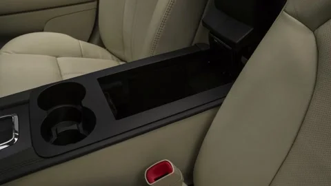 Cup holder close up in car interior  2018 Lincoln MKT Reserve Stock Footage 159963745