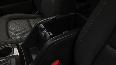 Cup holder close up in car interior  2018 GMC Canyon SLE Stock Footage 159977793