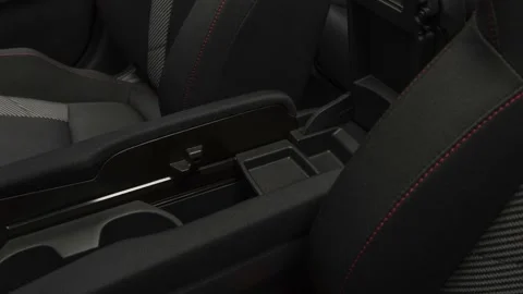 Cup holder close up in car interior  2018 Honda Civic Si Stock Footage 159992807