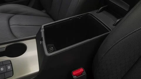 Cup holder close up in car interior  2018 Kia Optima Plug-In Hybrid EX Stock Footage 159995178