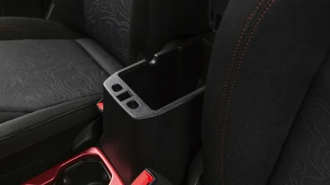 Cup holder close up in car interior  2018 Jeep Renegade Trailhawk Stock Footage 160009571