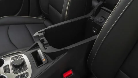 Cup holder close up in car interior  2019 GMC Terrain Denali Stock Footage 160025285