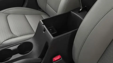 Cup holder close up in car interior  2019 Hyundai Elantra Limited Stock Footage 160041993