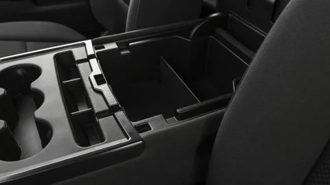 Cup holder close up in car interior  2019 Chevrolet Silverado 1500 LD LT Stock Footage 160063076