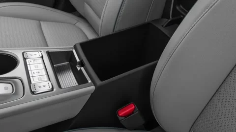 Cup holder close up in car interior  2019 Hyundai Kona EV Ultimate Stock Footage 160076778