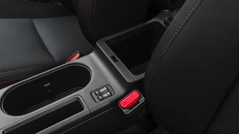 Cup holder close up in car interior  2020 Subaru WRX Premium Video stock 160081104