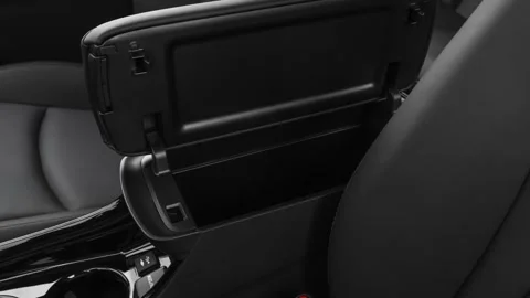 Cup holder close up in car interior  2020 Toyota Prius Prime Limited Stock Footage 160083928