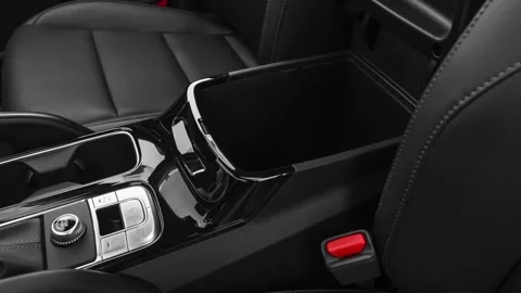 Cup holder close up in car interior  2020 Kia Telluride S Stock Footage 160084259