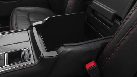 Cup holder close up in car interior  2020 Ford Expedition Limited Stock Footage 160111856