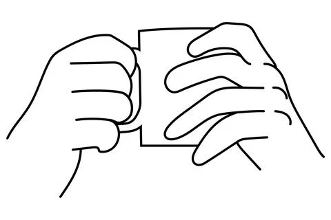 Cup holding in hands sketch vector illustration. Stock Illustration