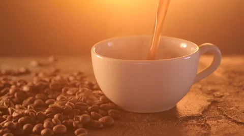 Cup of hot beverage with Steam Stock Footage 65741092