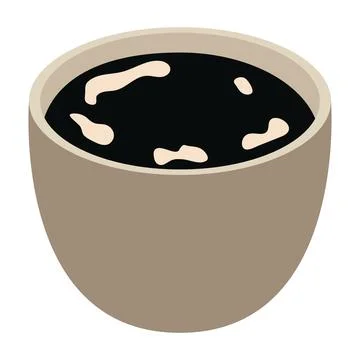 Cup of hot black coffee. Vector Stock Illustration
