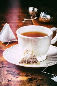 Cup of hot black tea Photos
