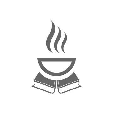 Cup of hot coffe and two books vector illustration isolated on white backgrou Stock Illustration