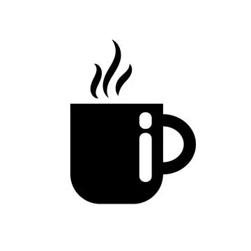 A cup of hot coffee flat Icon vector illustration logo Isolated template. Stock Illustration