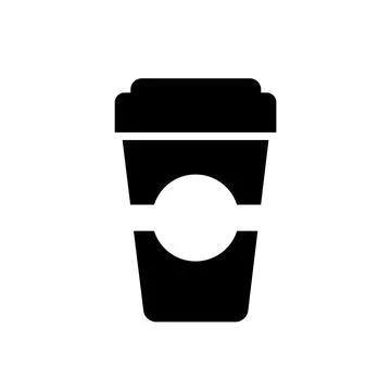 A cup of hot coffee flat Icon vector illustration logo Isolated template. Stock Illustration