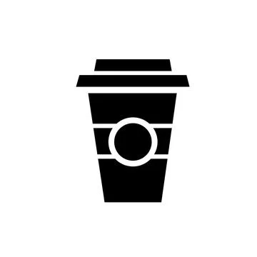 A cup of hot coffee flat Icon vector illustration logo Isolated template. Stock Illustration
